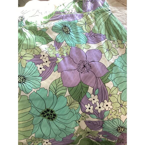 Vintage Loft Womens Y2K Babydoll Dress Size 4 Green Flower Power Retro Halter - Picture 7 of 12